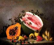 Mota, Jose de la Papaya and watermelon oil painting